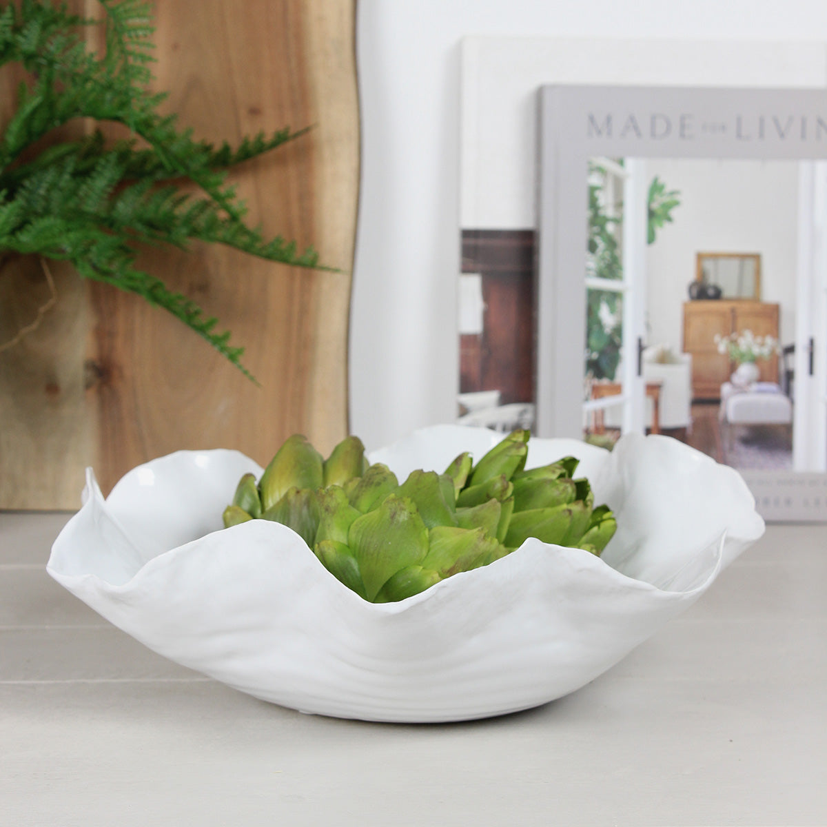 Ella White Wave Edge Bowl