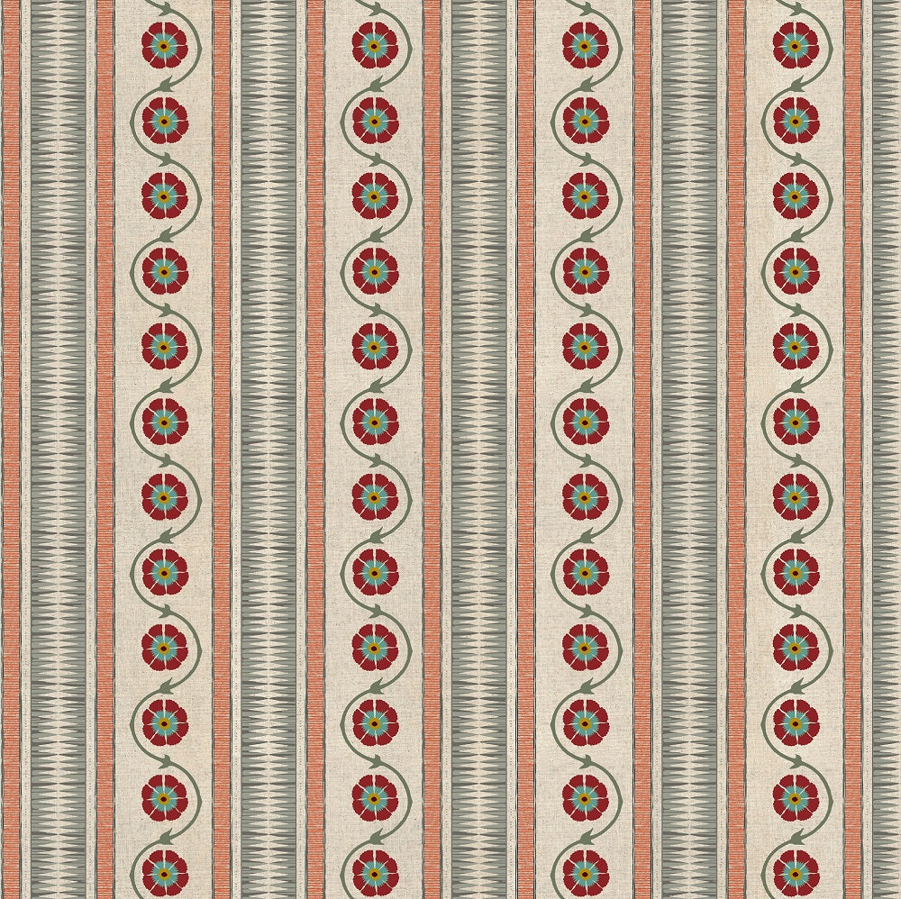 Indira Stripe Taupe Cinnamon Curtains