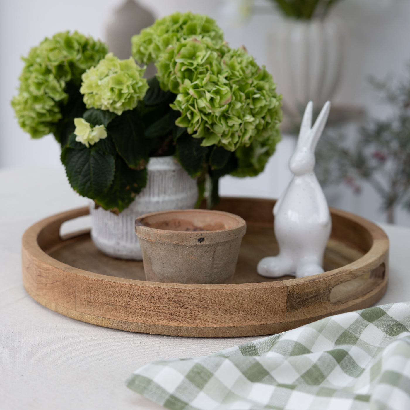 Large Round Mango Wood Tray