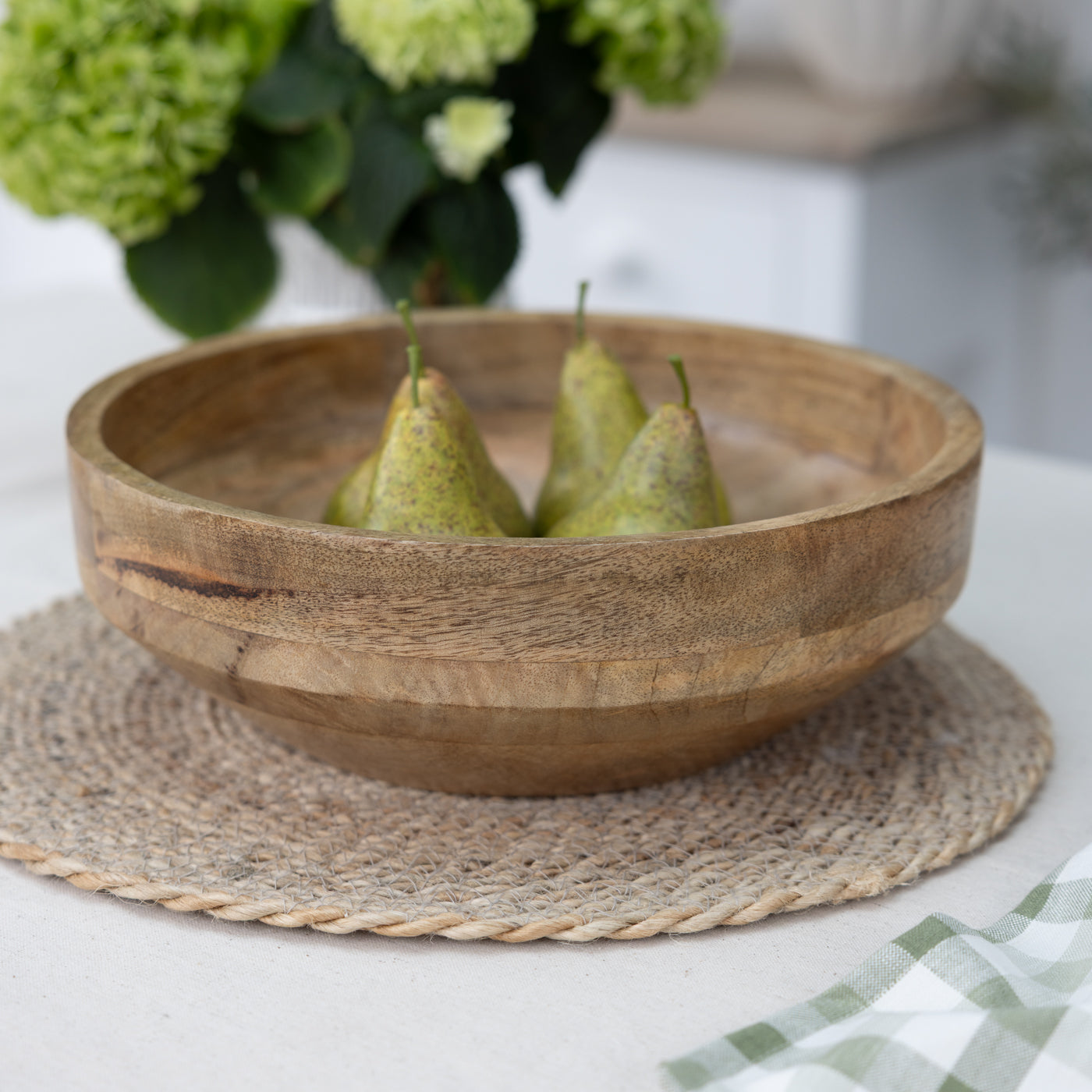 Large Round Wooden Bowl