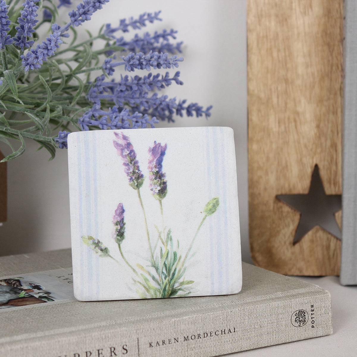 Lavender Stripe Resin Coaster