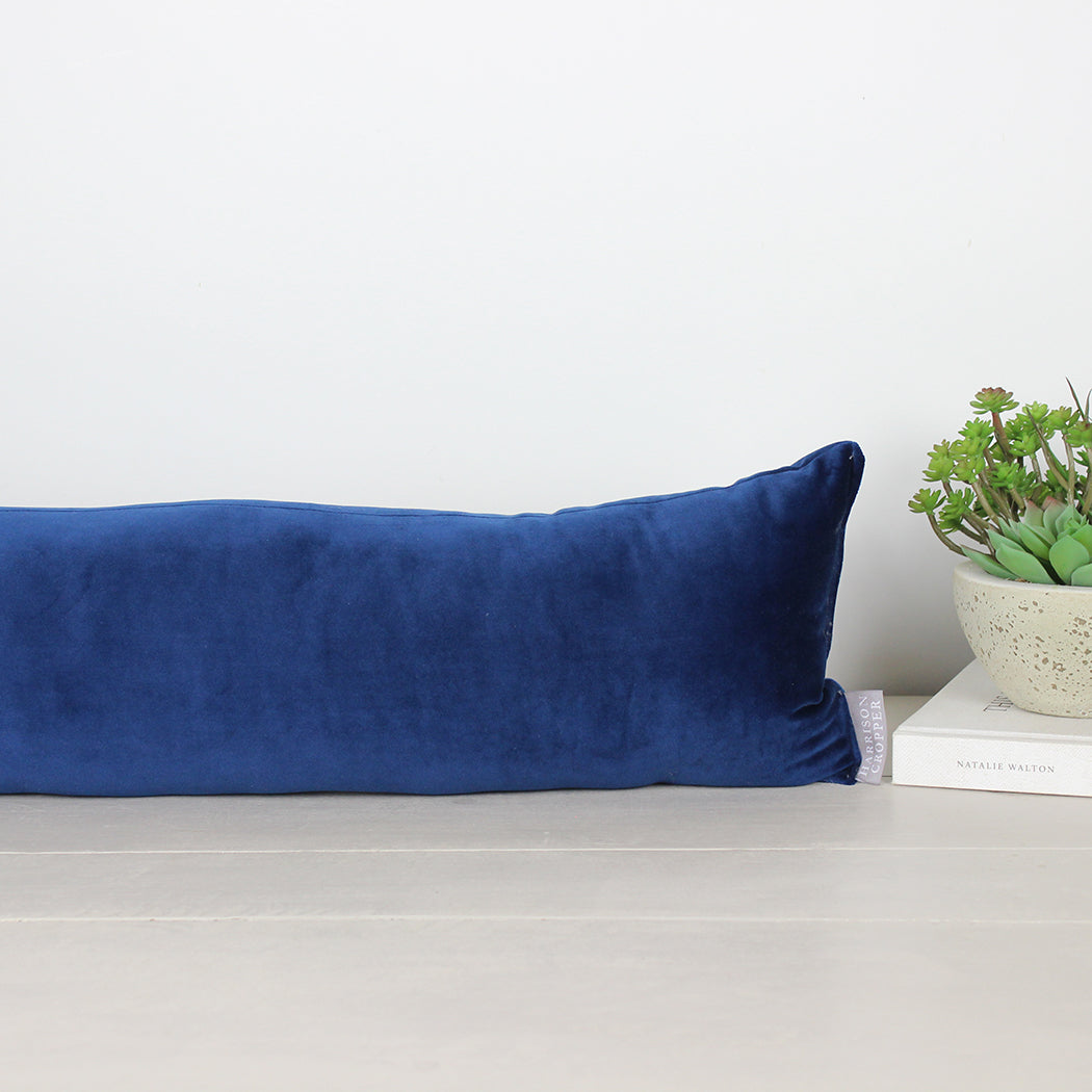 London Navy Velvet Draught Excluder