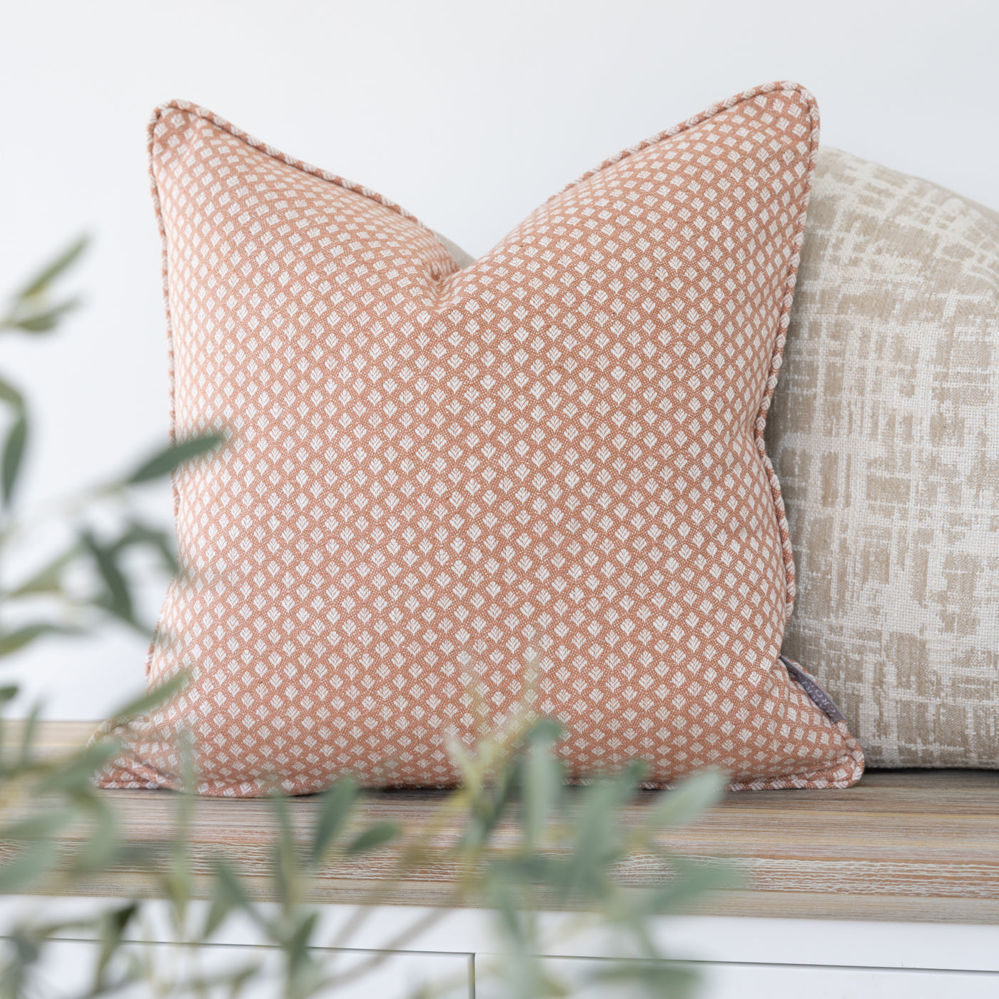 Hattie Orange Square Cushion