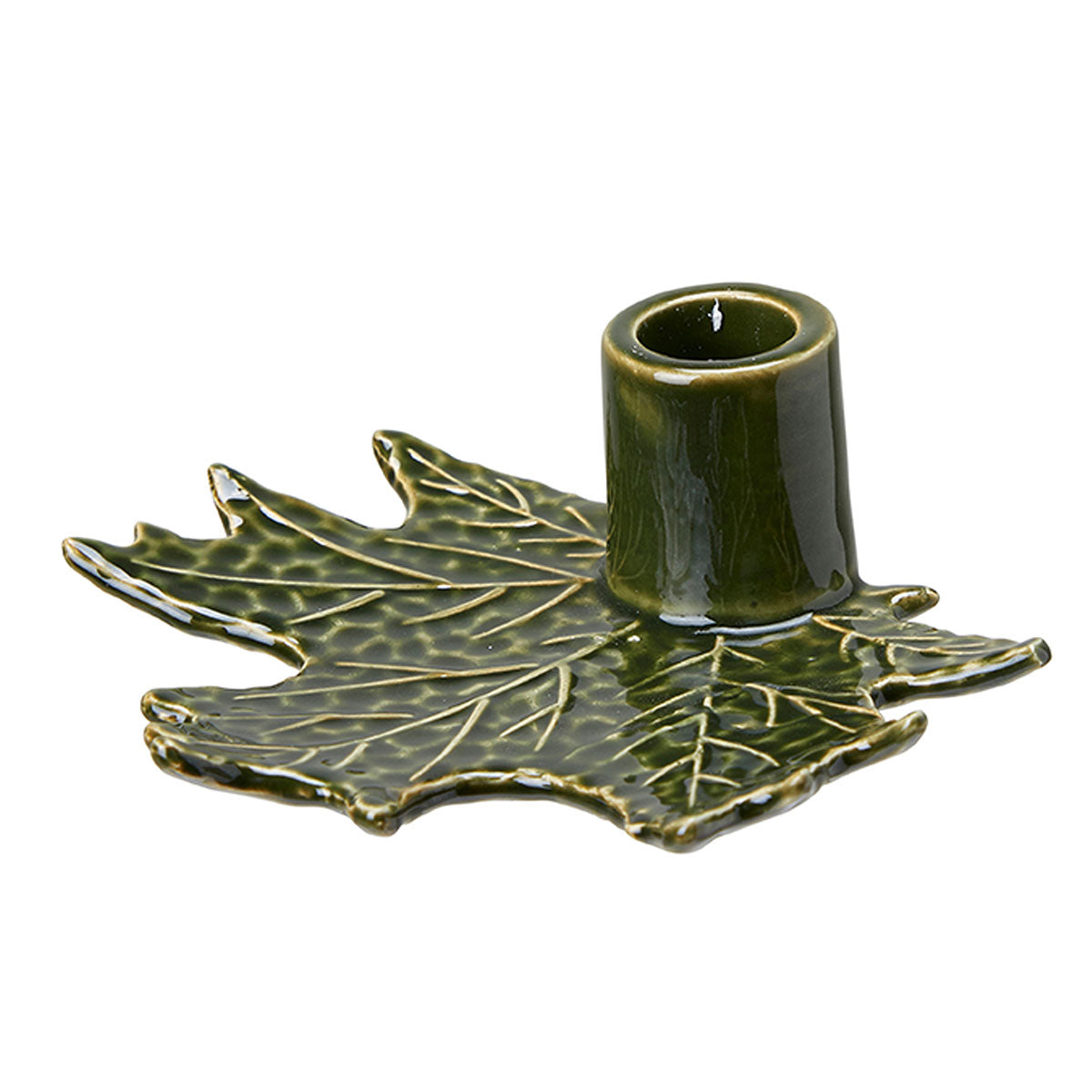 Maple Leaf Green Candleholder