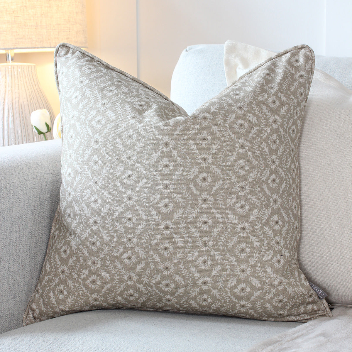 Marthaline Sand Floral Square Cushion