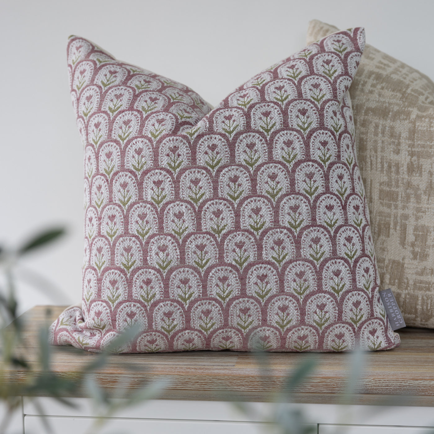 Mauve Meadow Arch Floral Cushion