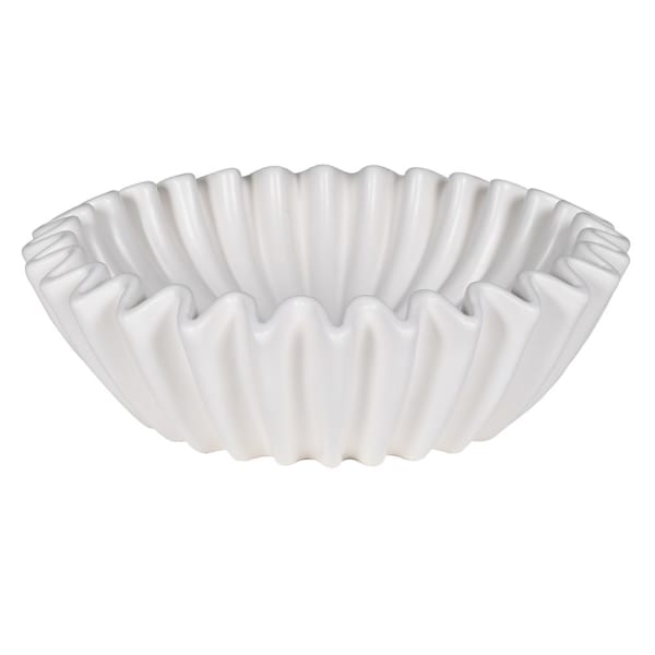 White Chalk Waved Bowl