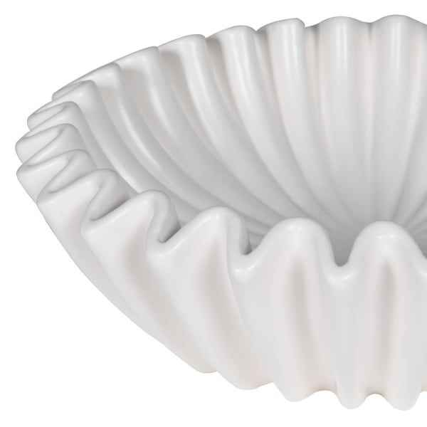 White Chalk Waved Bowl