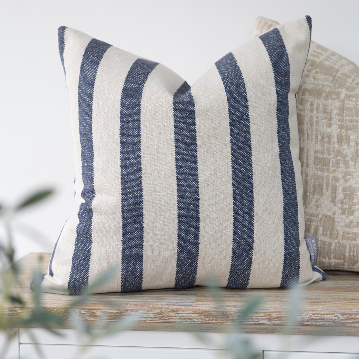 Navy Hawthorn Wide Stripe Cushion