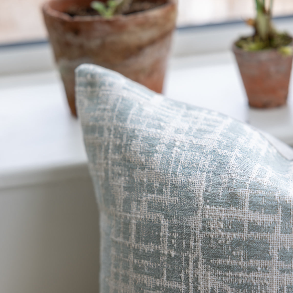 Carden Duck Egg Textured Cushion