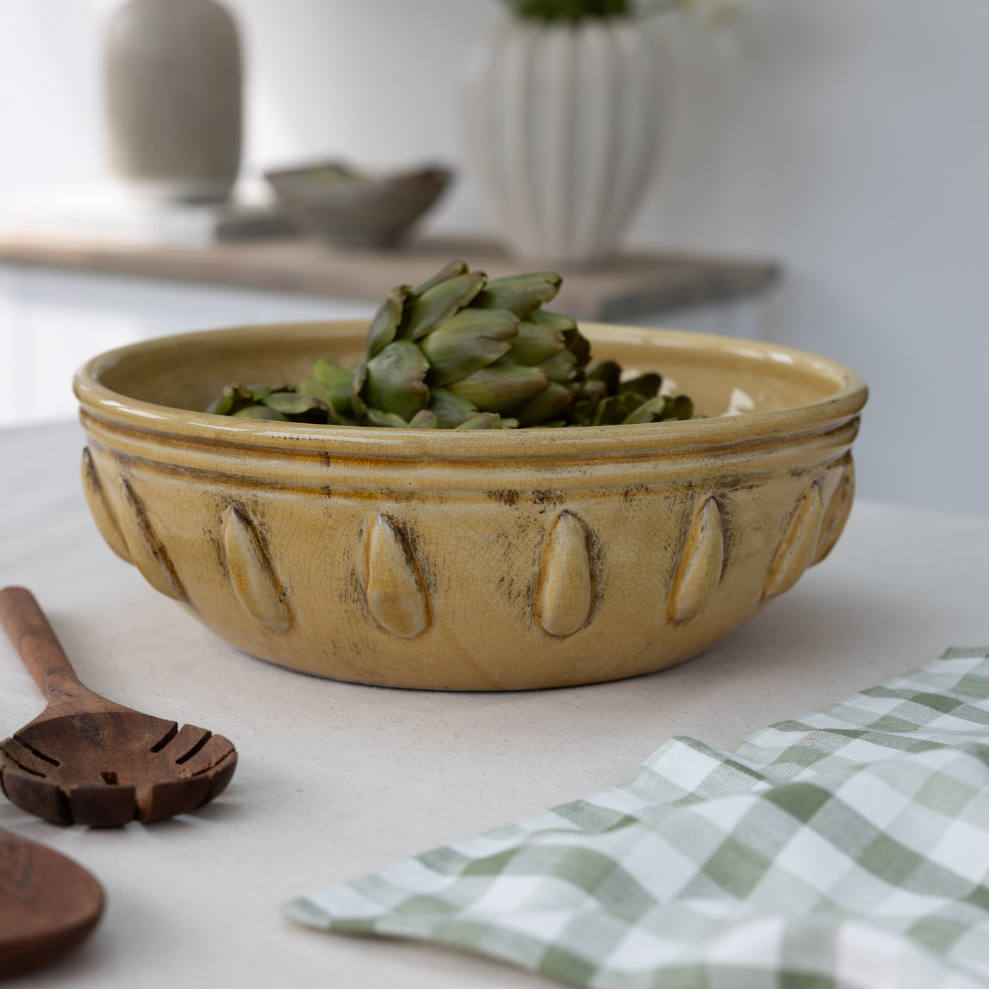 Rustic Ochre Ceramic Bowl