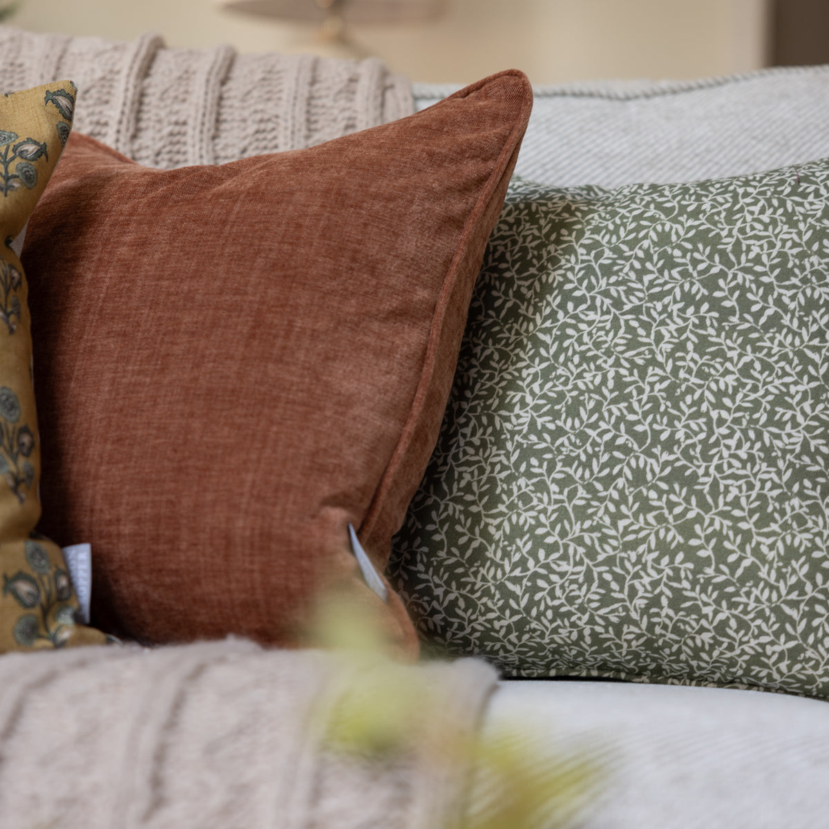 Fielding Rust Chenille Cushion