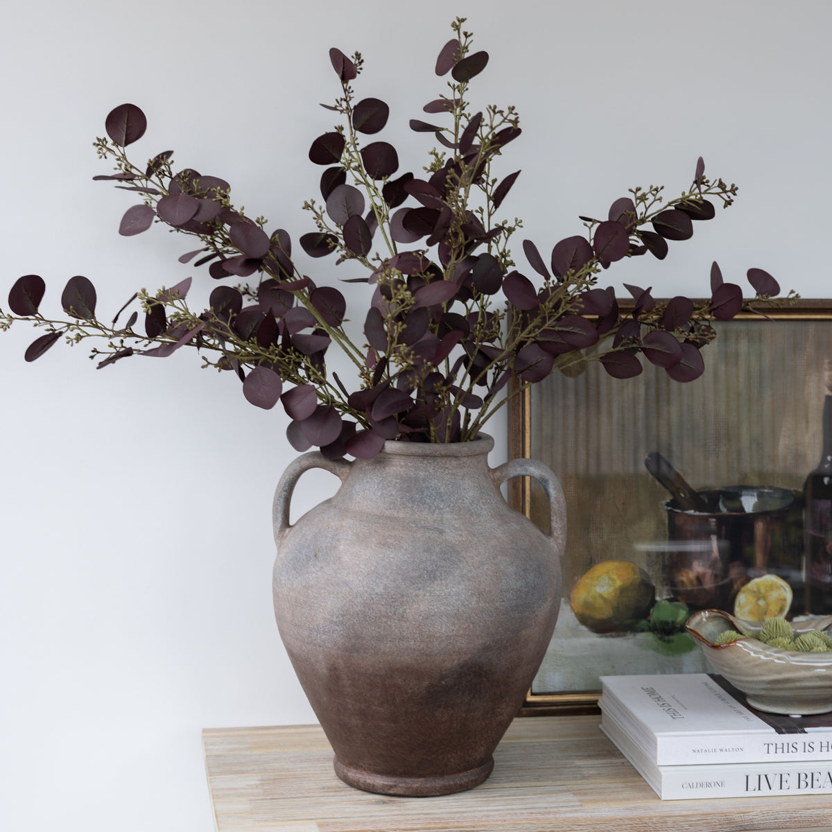 Faux Aubergine Eucalyptus Stem