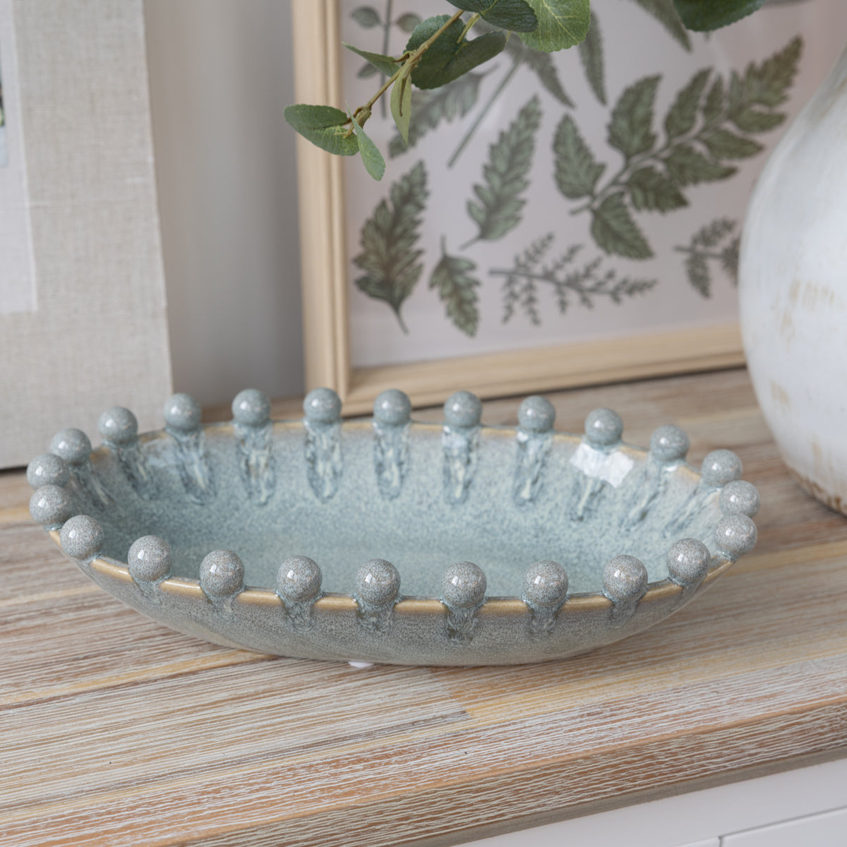 Blue Bobble Edge Decorative Bowl