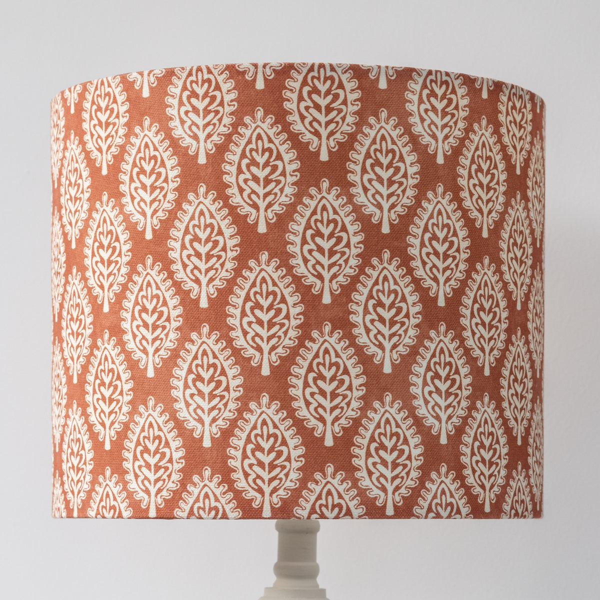Terracotta Leaf Block Print Lampshade