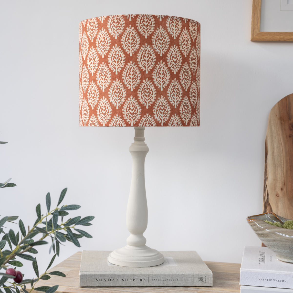 Terracotta Leaf Block Print Lampshade