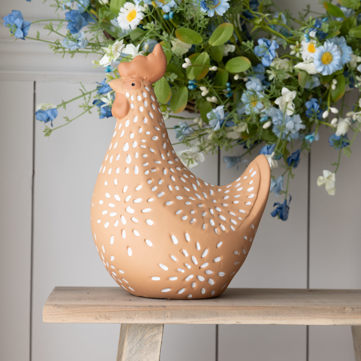 Rustic Speckled Chicken Clay Ornament