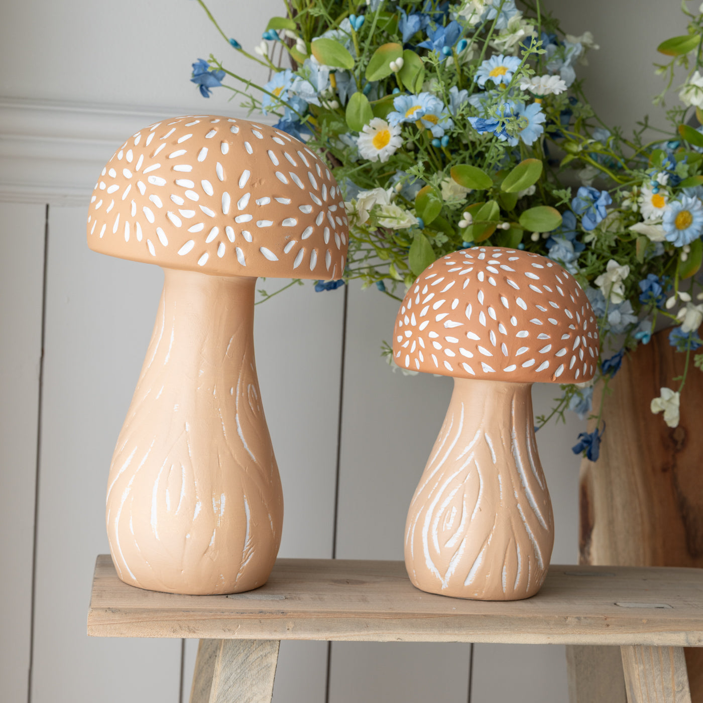 Rustic Mushroom With Speckles Small Clay Ornament