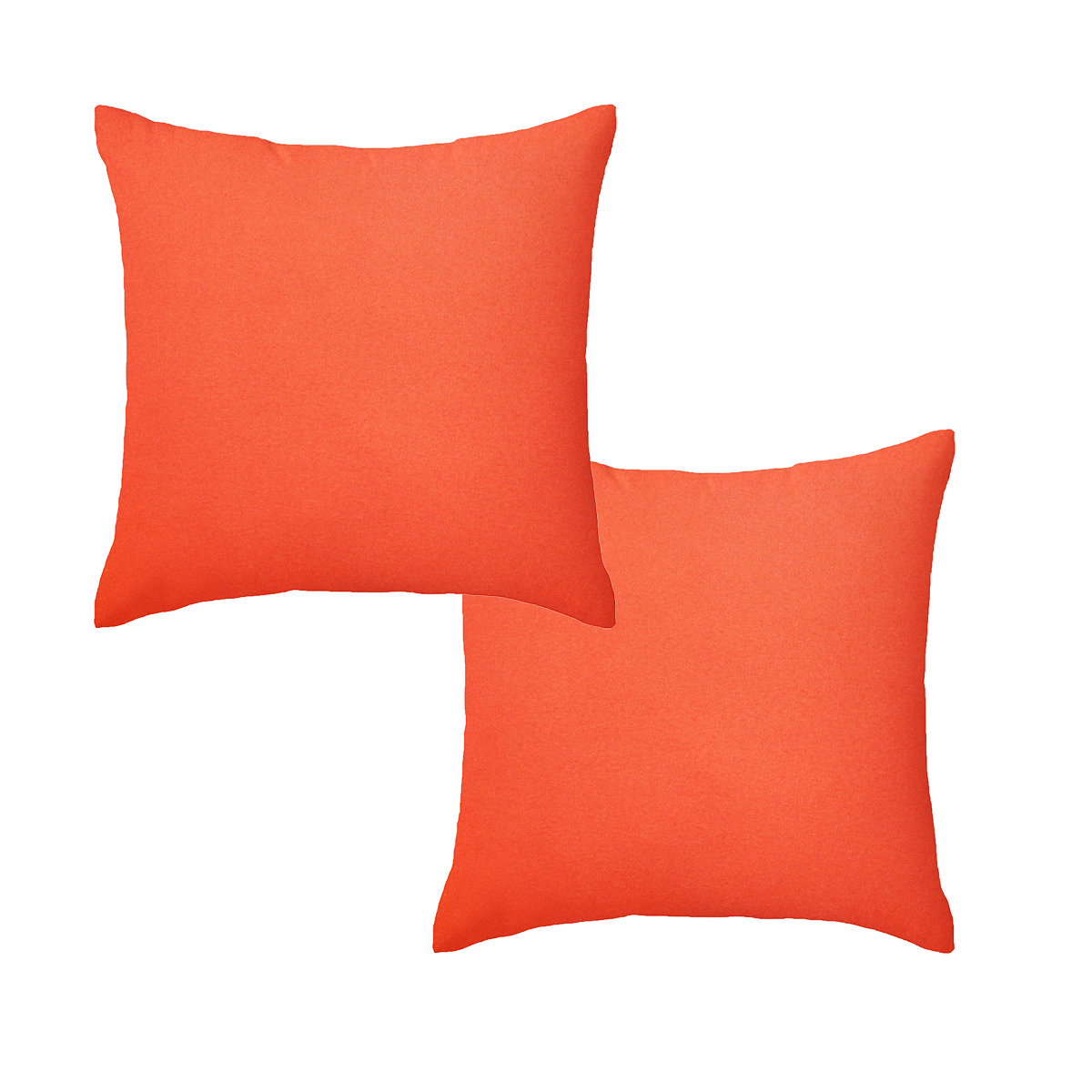 Set of 2 Premium Orange Garden Square Water Resistant Cushions