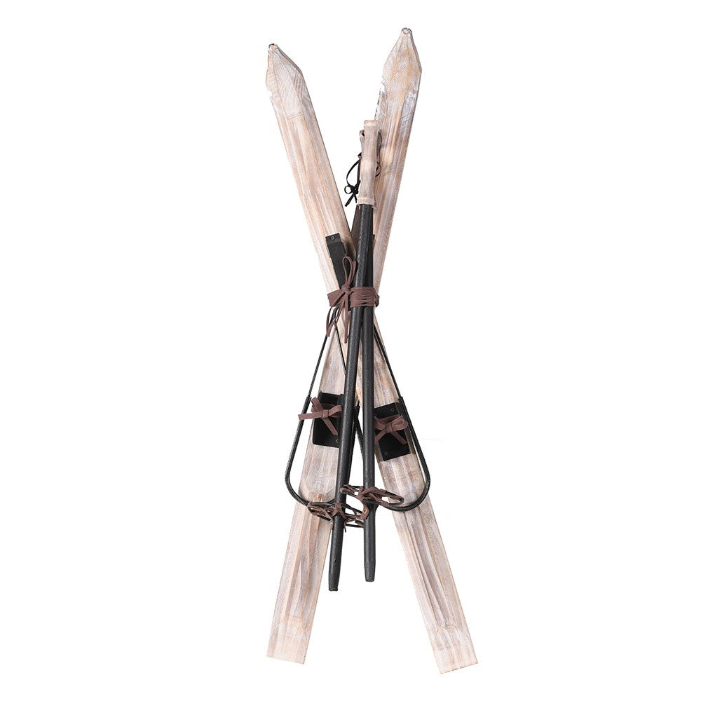 Alpine Lodge Decorative Wooden Skis