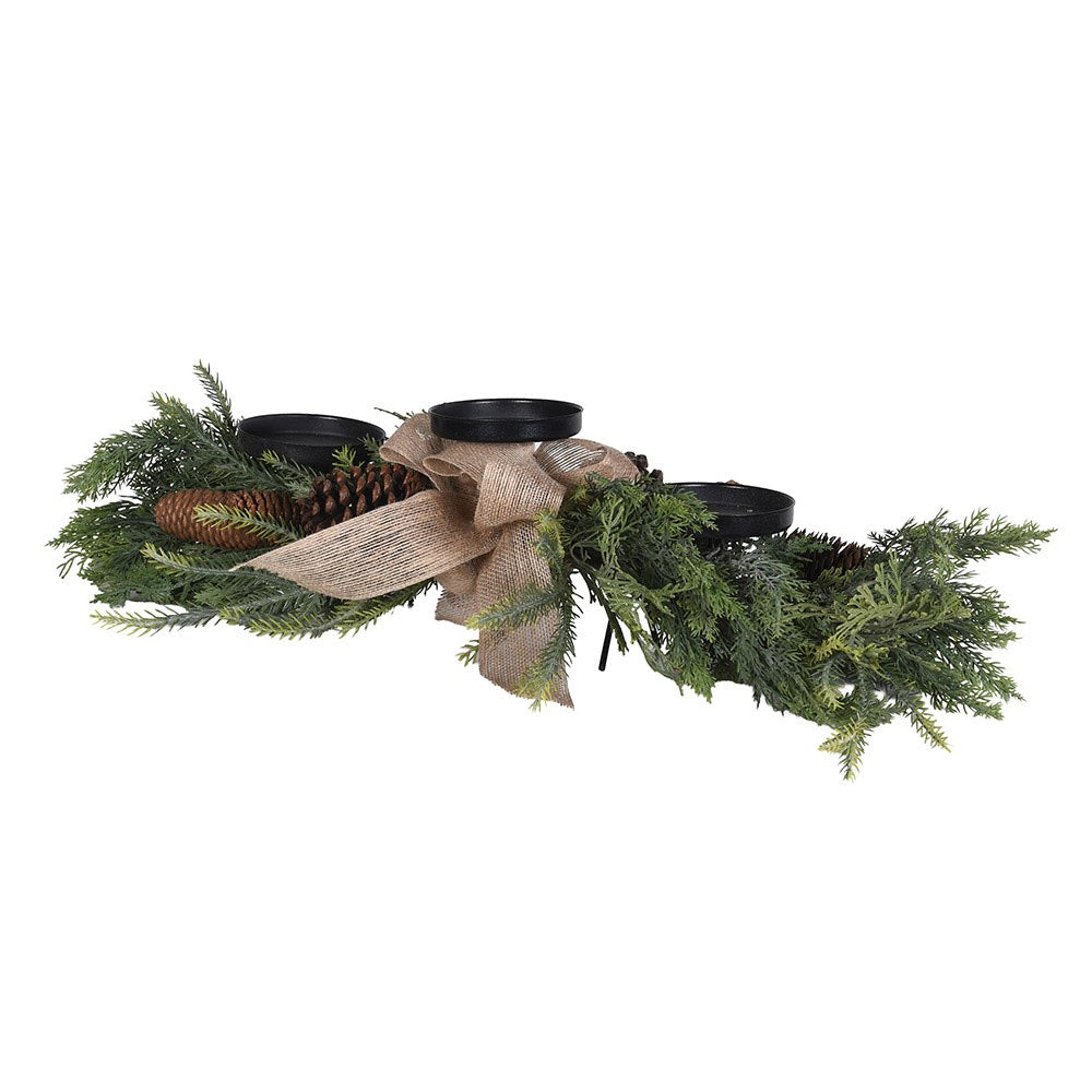 Winter Pine Three Candle Centrepiece