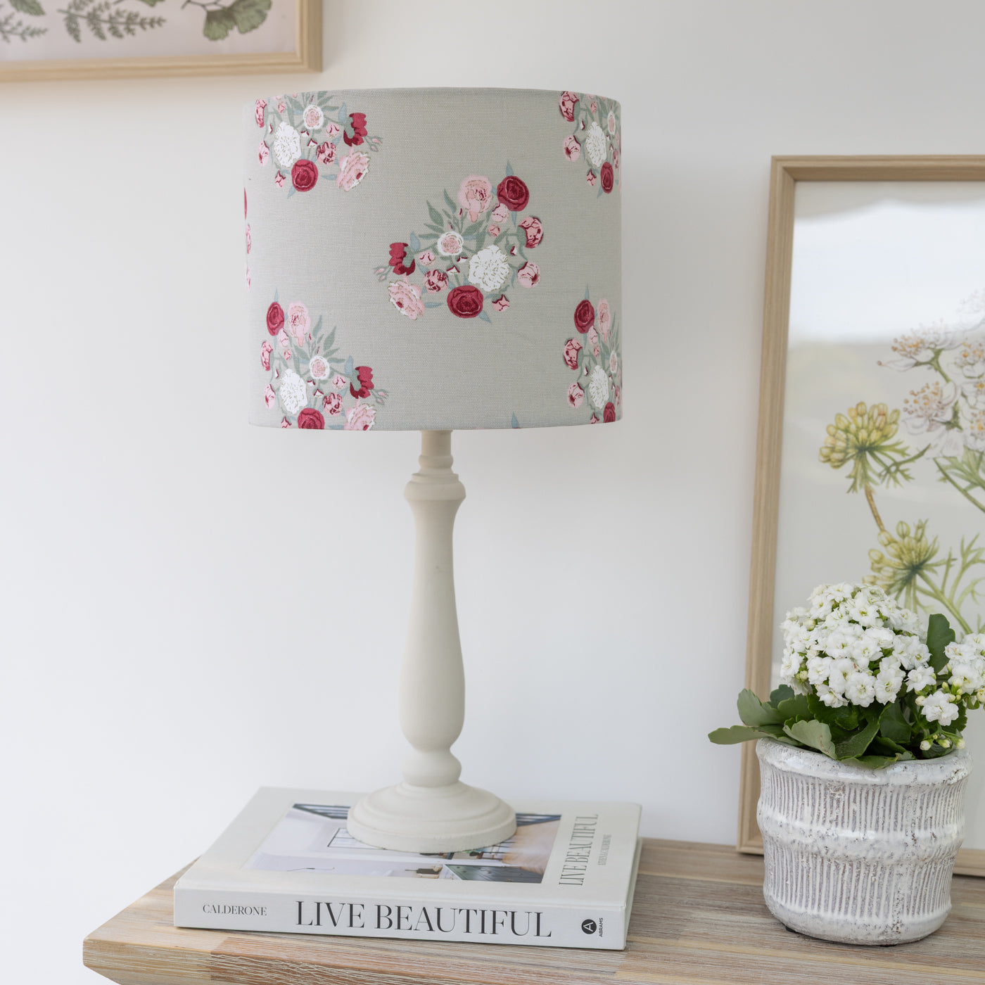 Peony Floral Drum Lampshade