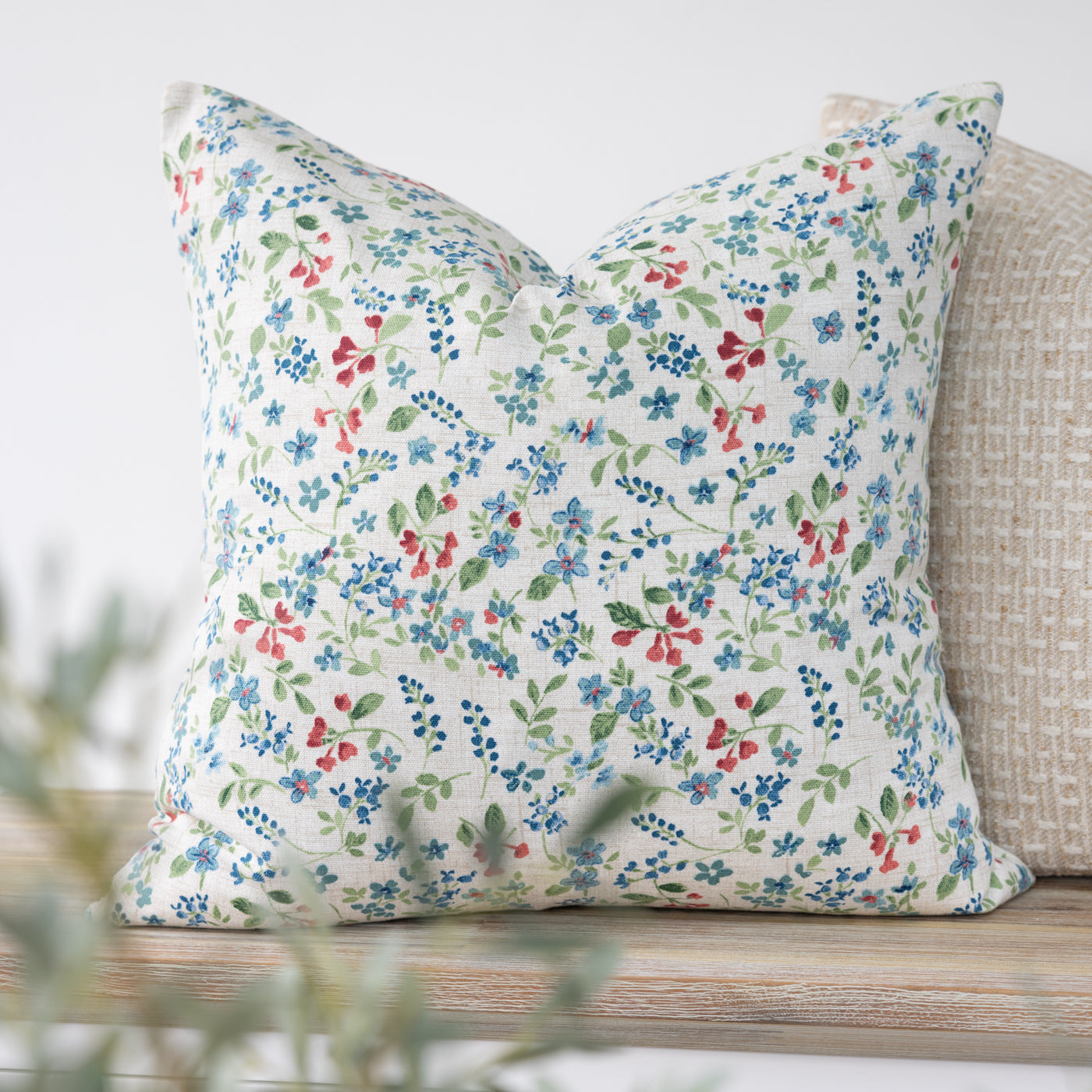 Petal Blue Floral Cushion Cover