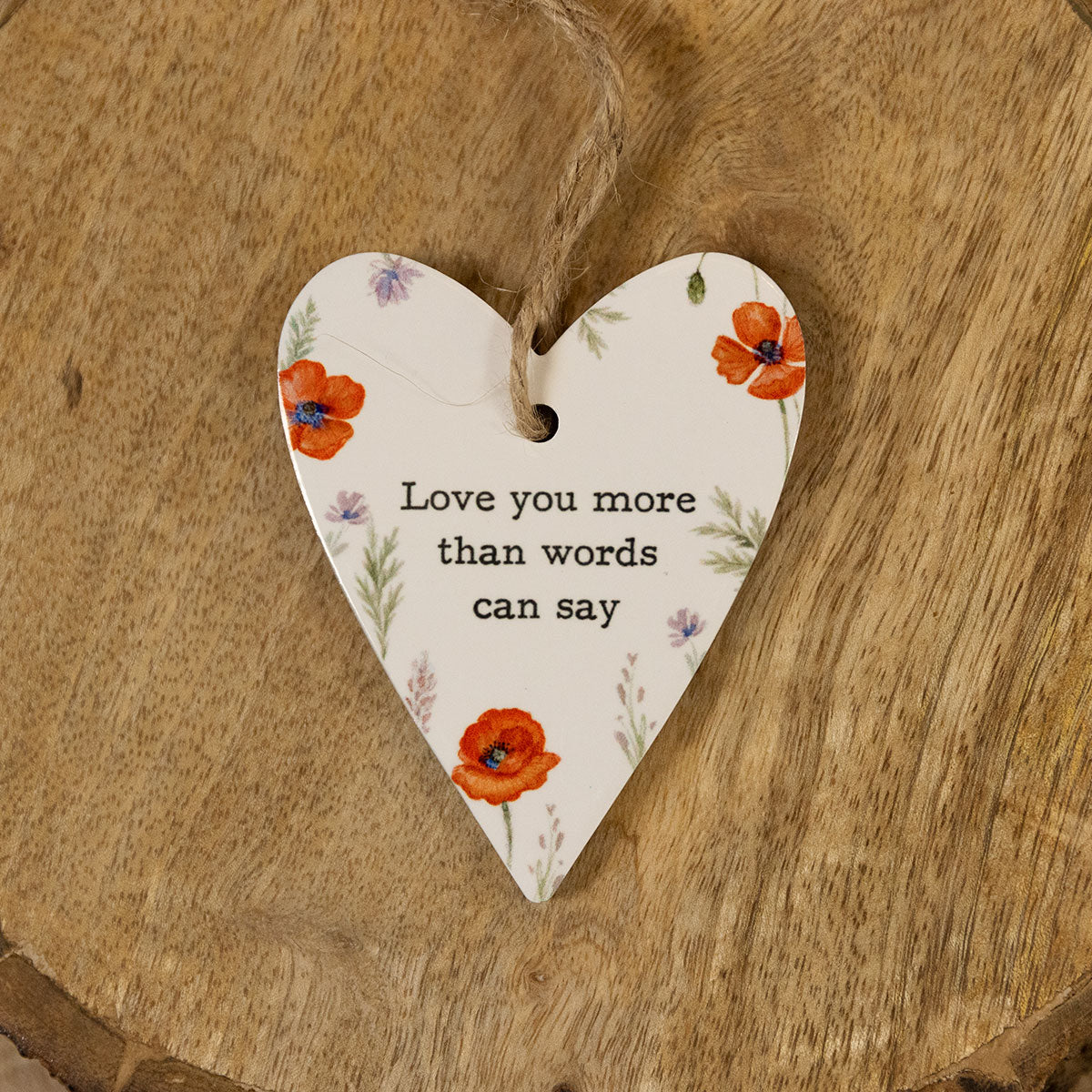 Poppy Heart White Ceramic Hanger