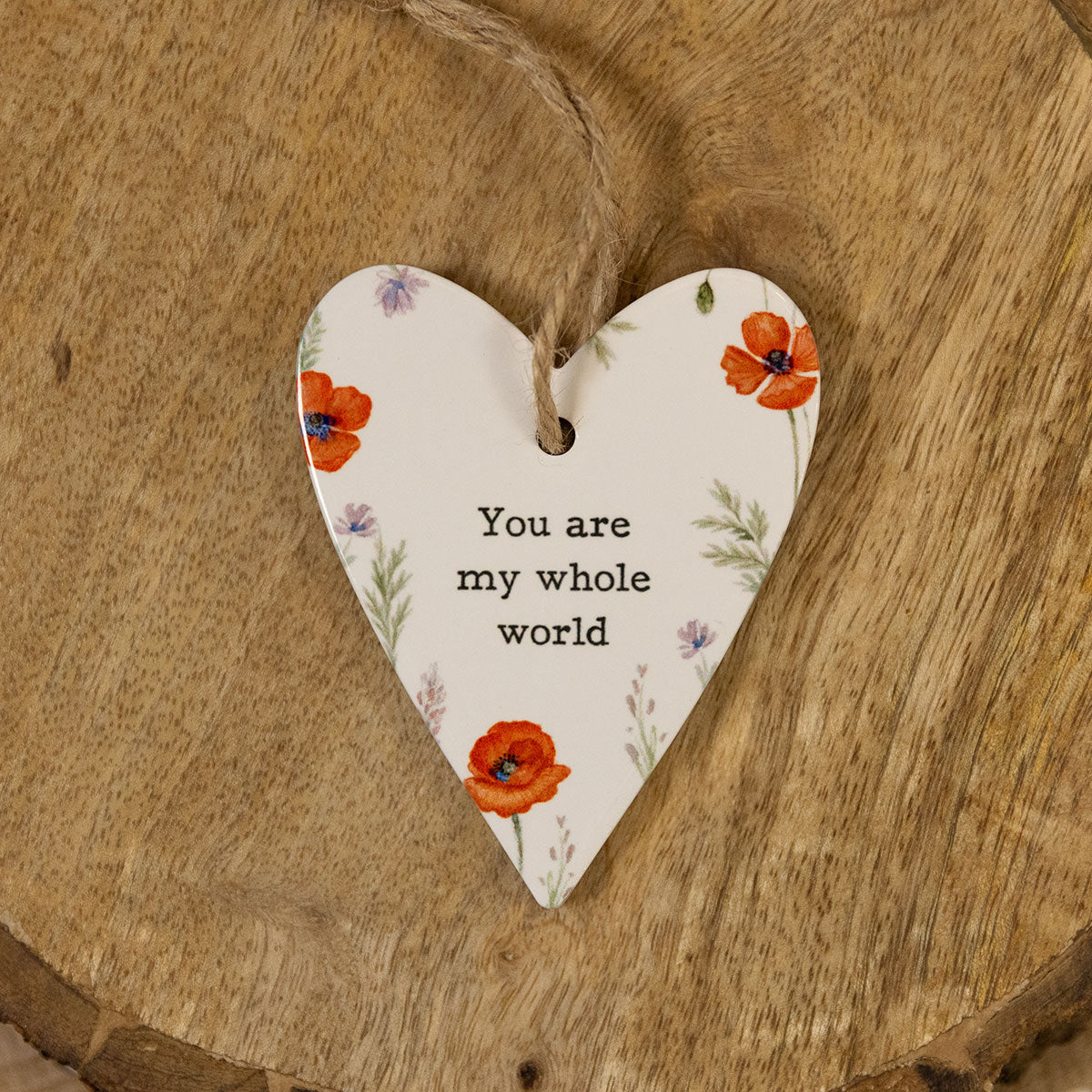 Poppy Heart White Ceramic Hanger