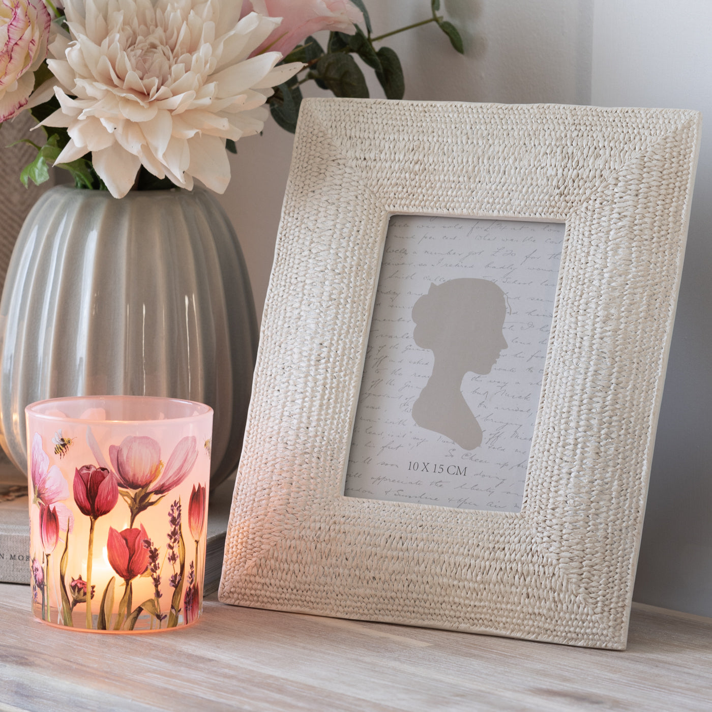 Off-White Wide Textured Photo Frame (10x15cm)