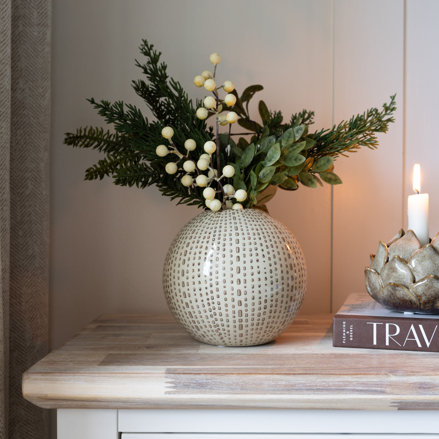 Grey Rounded Dotty Vase