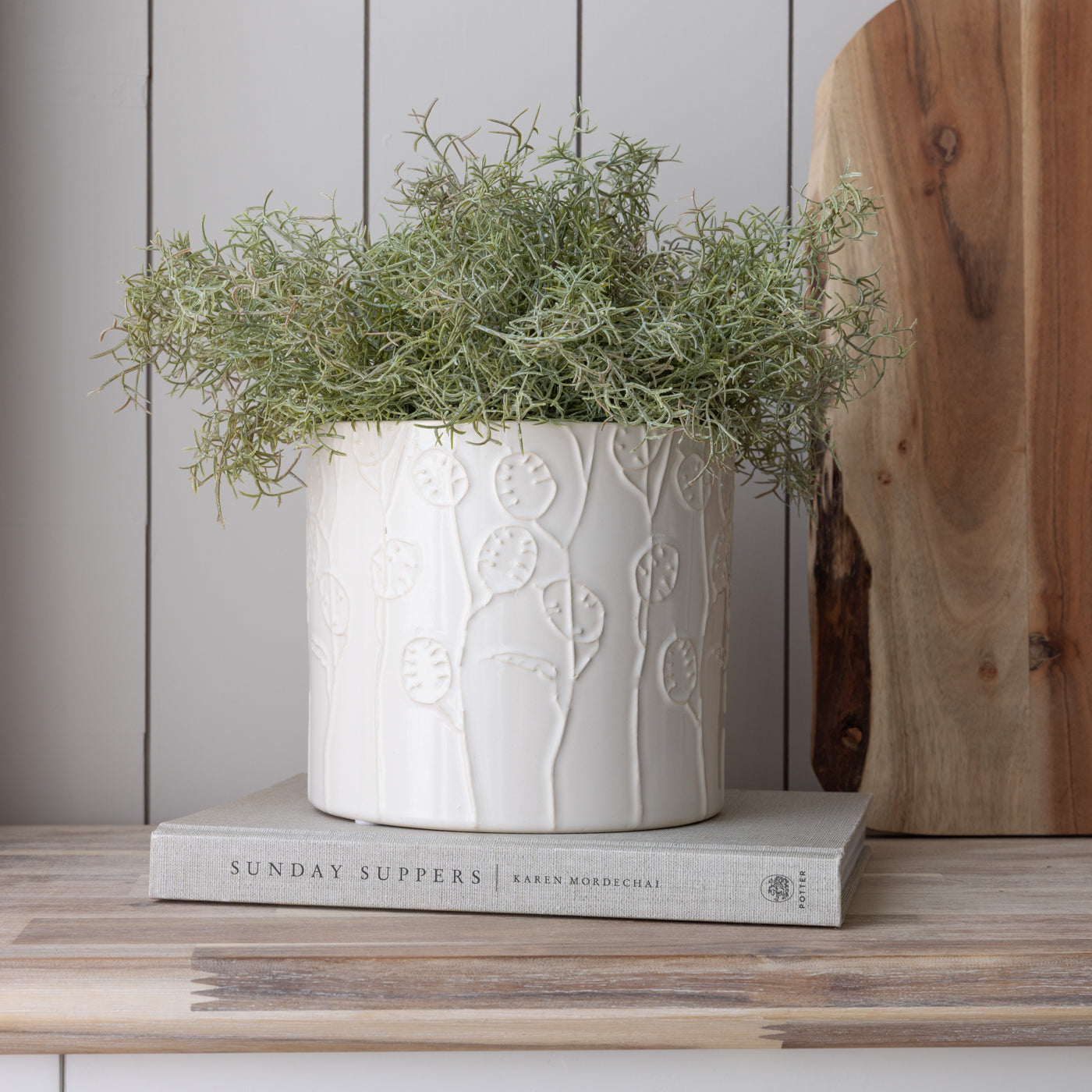 Saga White Melange Pots