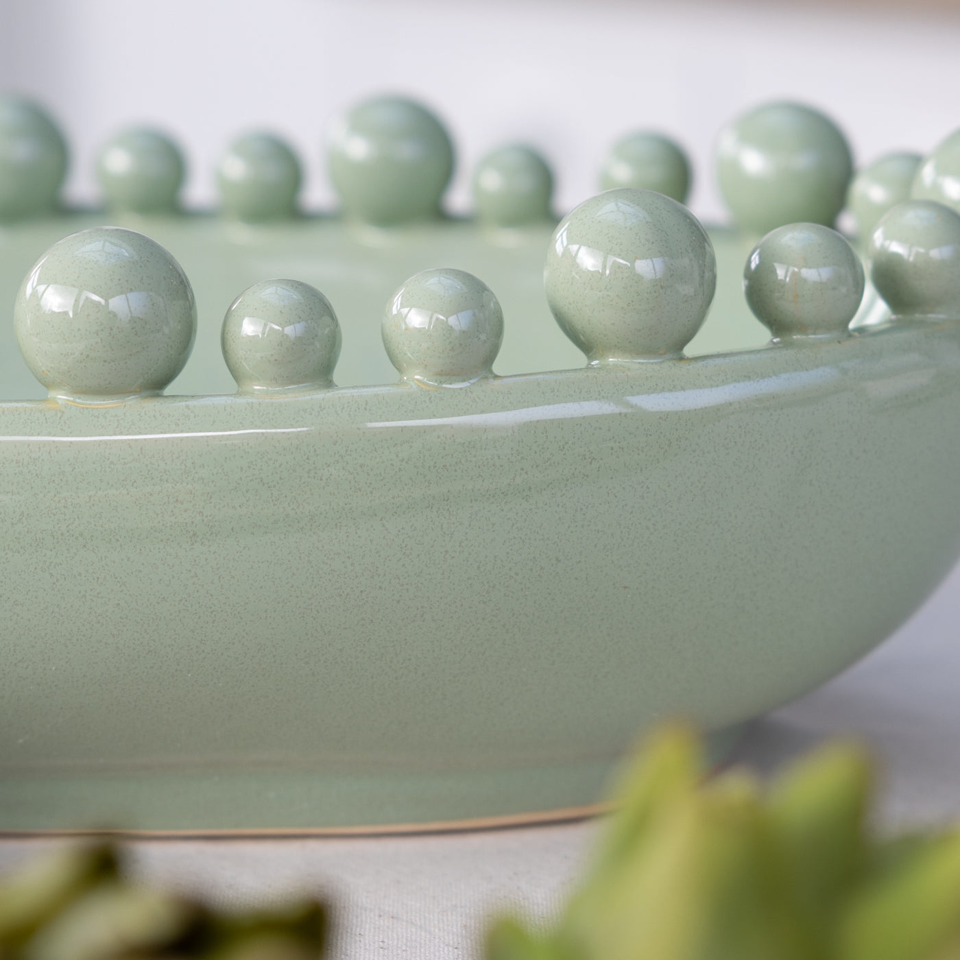 Light Green Oval Bobble Bowl