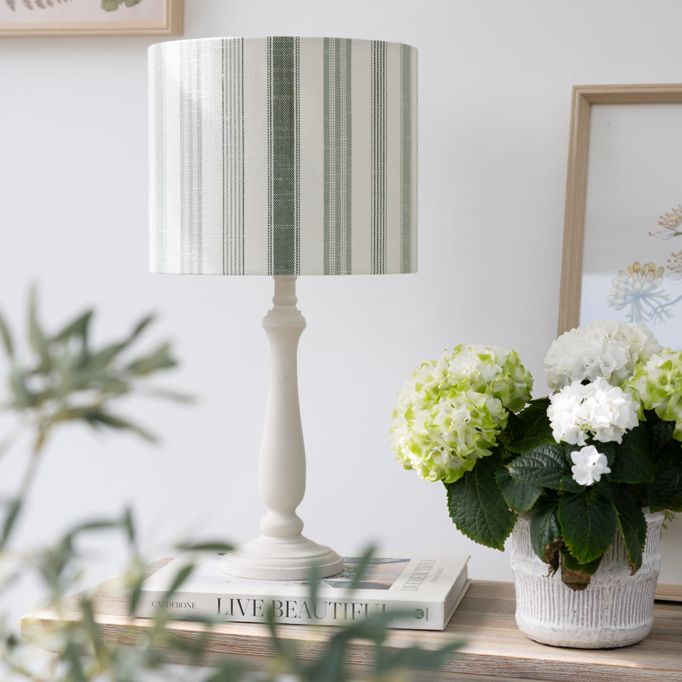 Darwin Ivy Dark Green Stripe Lampshade