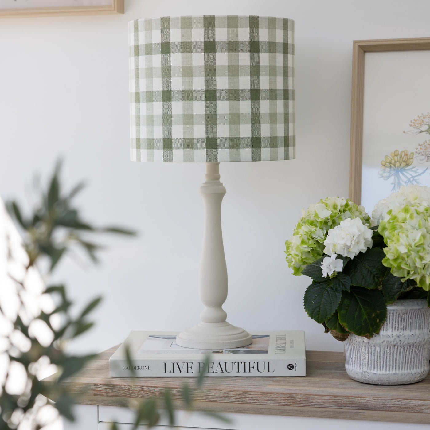 Audley Ivy Dark Green Gingham Lampshade