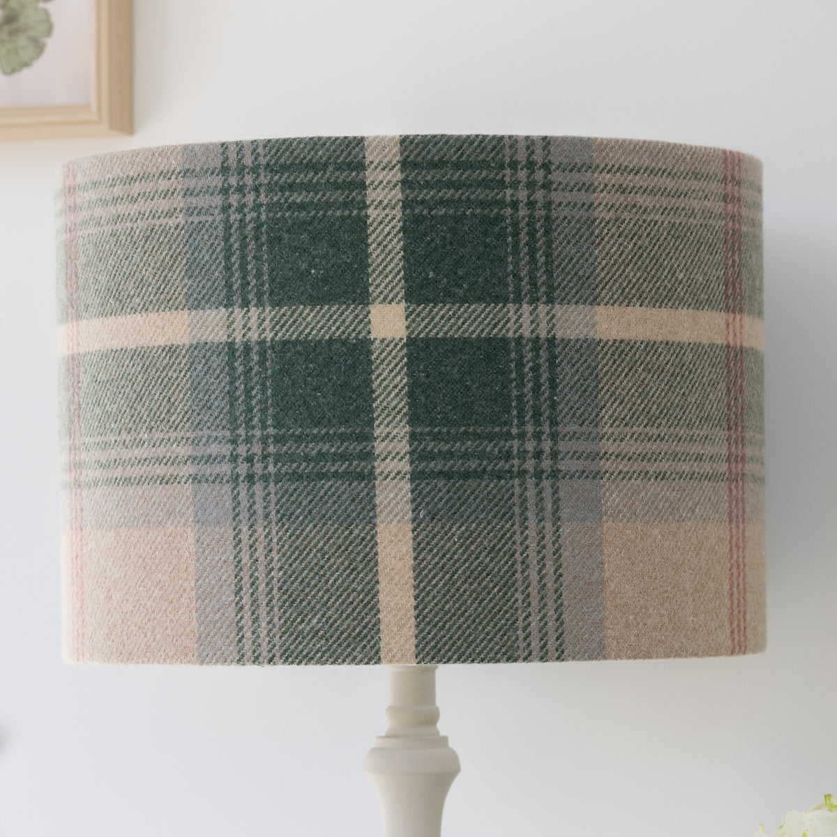 Balmoral Green Check Tartan Drum Lampshade