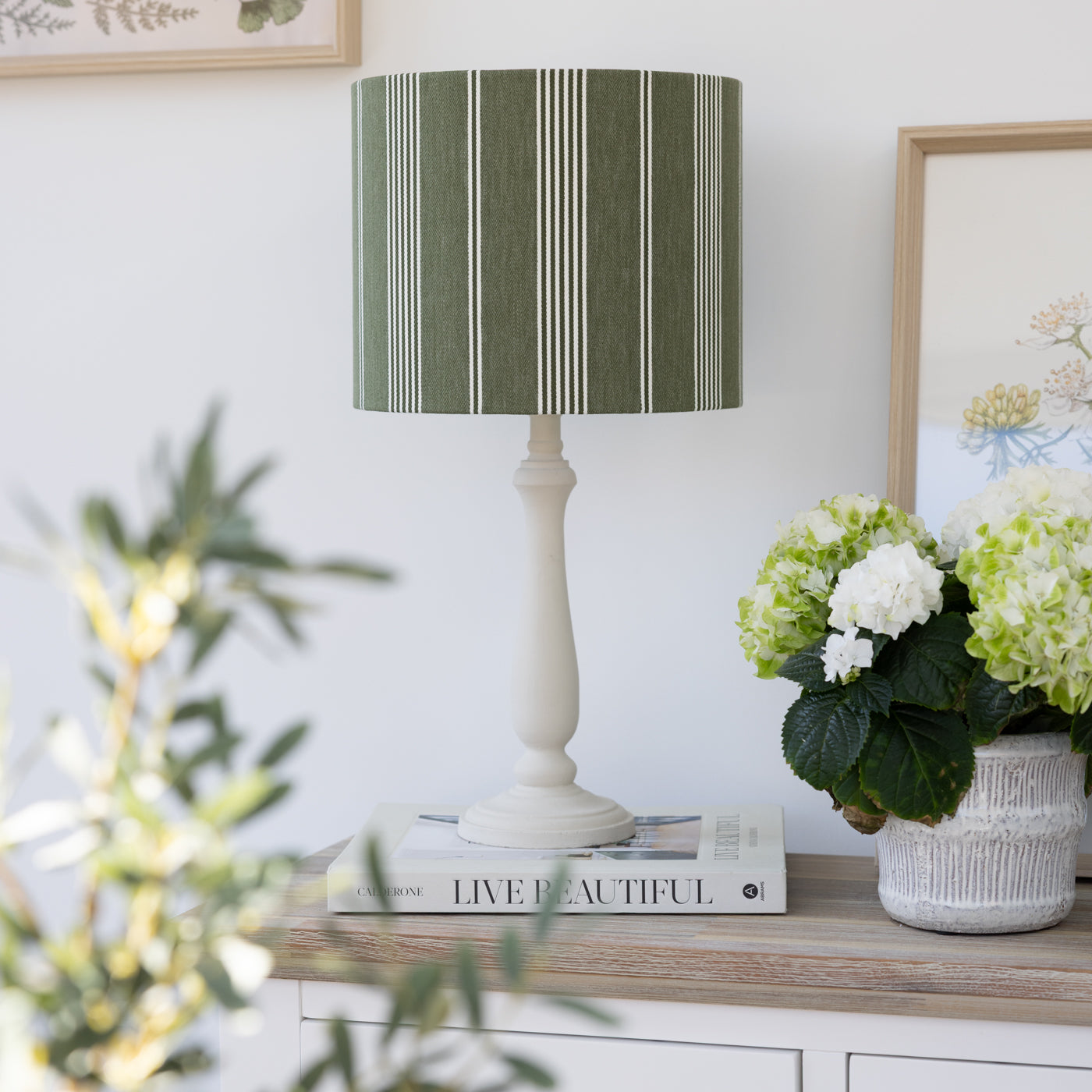 Brodsworth Ivy Dark Green Stripe Lampshade
