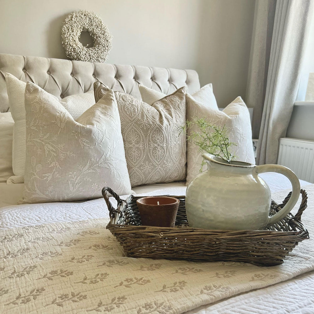 Glazed White Ceramic Jug