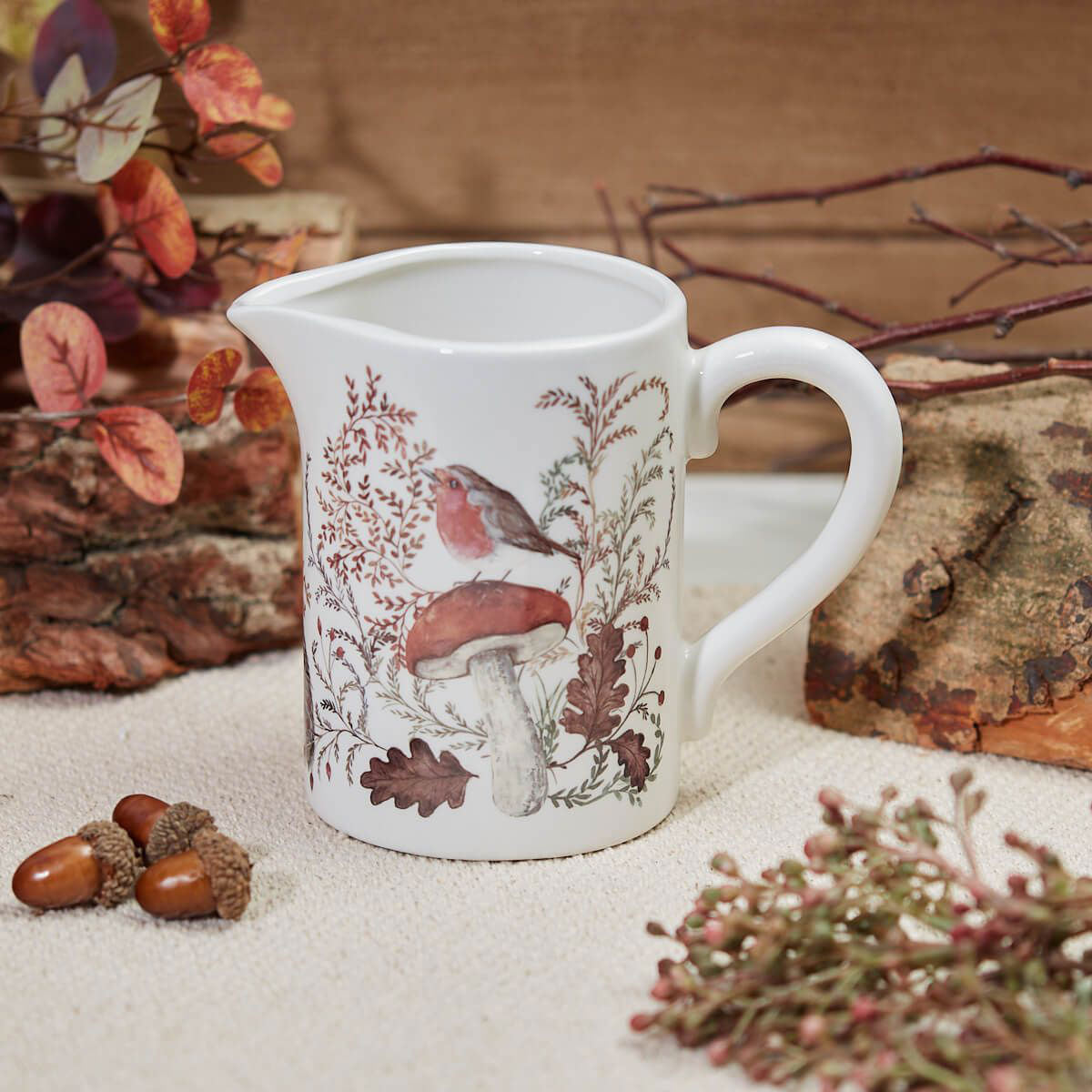 Rustic Woodland Animal Ceramic Jug