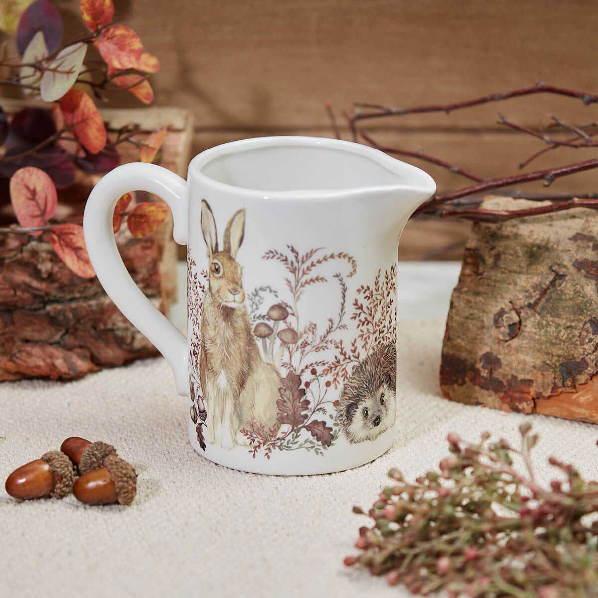 Rustic Woodland Animal Ceramic Jug