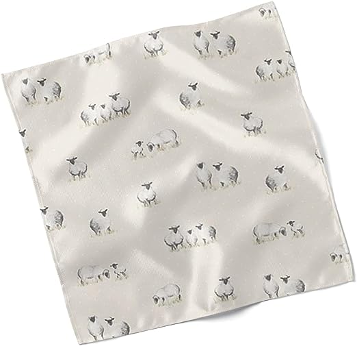 Set of 4 Sheep Natural Design Fabric Napkins