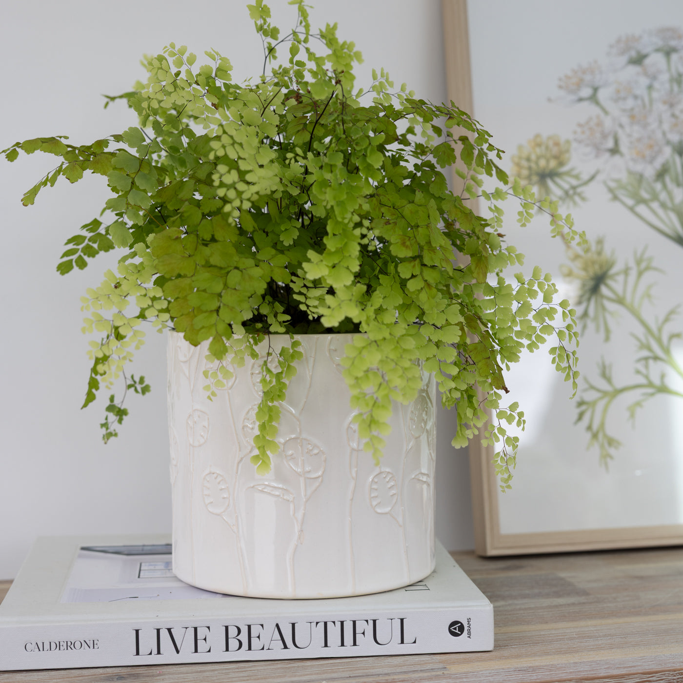 Saga White Melange Pots