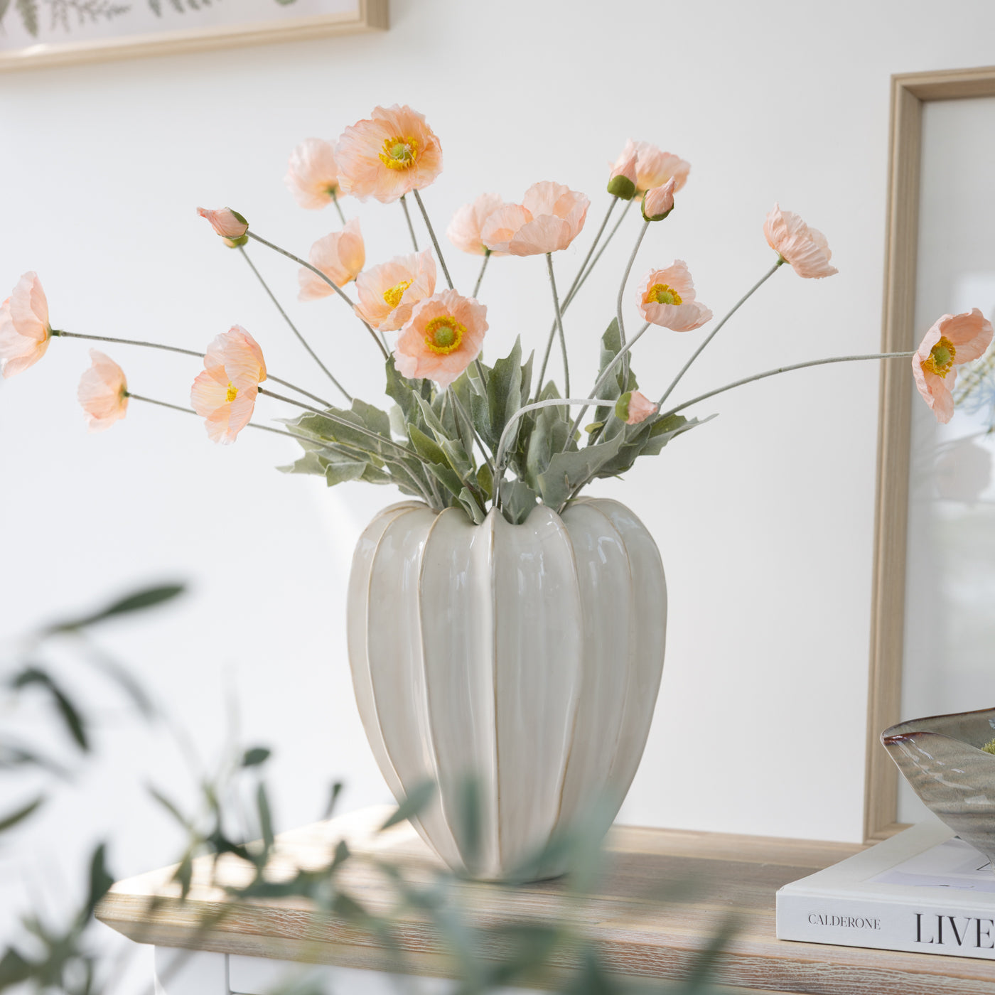 Salmon Poppy Spray