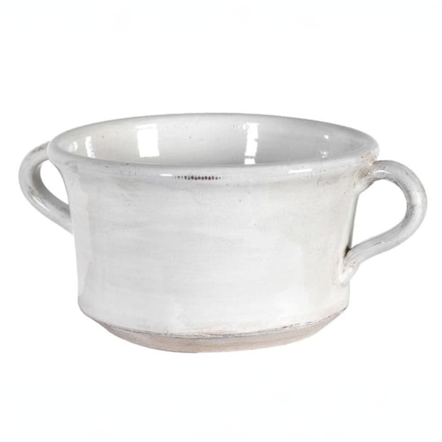 Distressed Cream Ceramic Planter