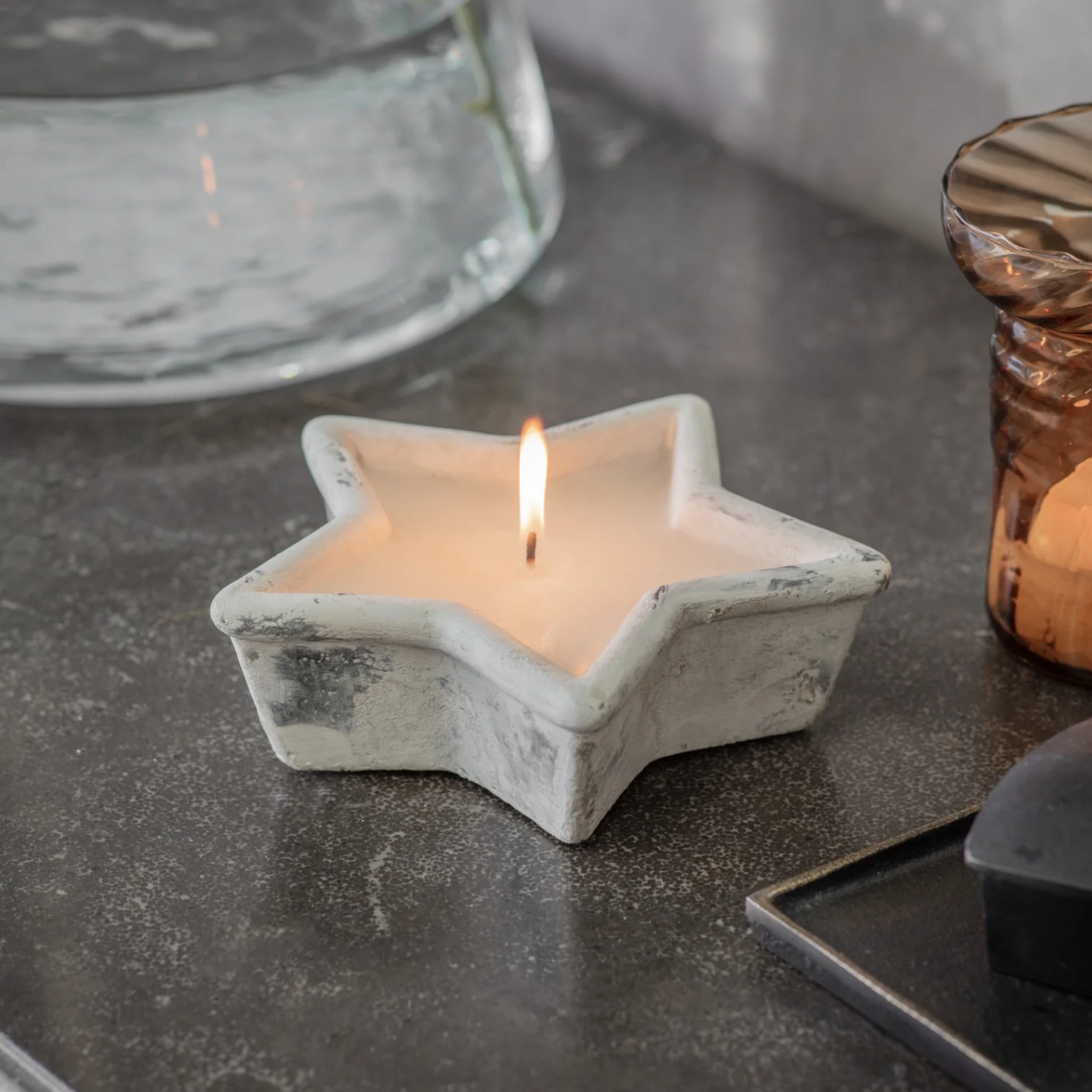 Stone Star Candle
