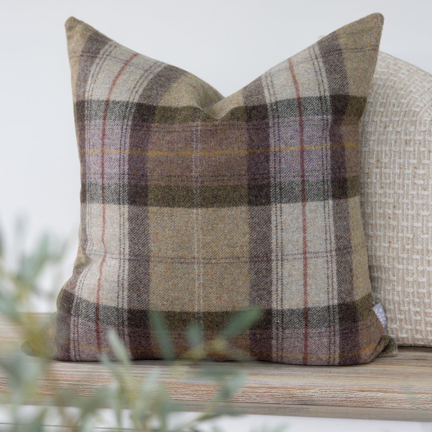 Skye Moonstone Tweed Wool Cushion