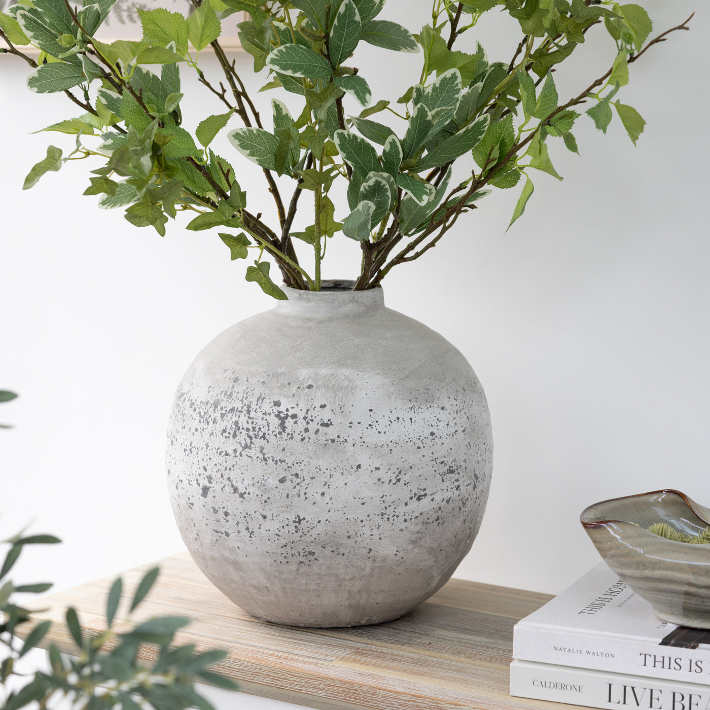 Stone Round Ceramic Vase
