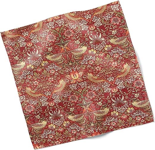 Set of 4 William Morris Strawberry Thief Crimson Design Napkins