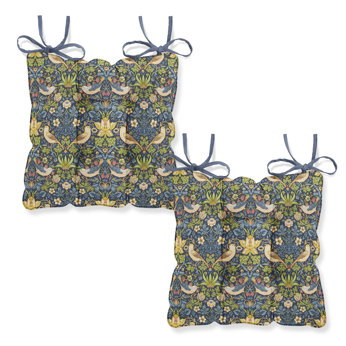 William Morris Strawberry Thief Navy Chair Seat Pad