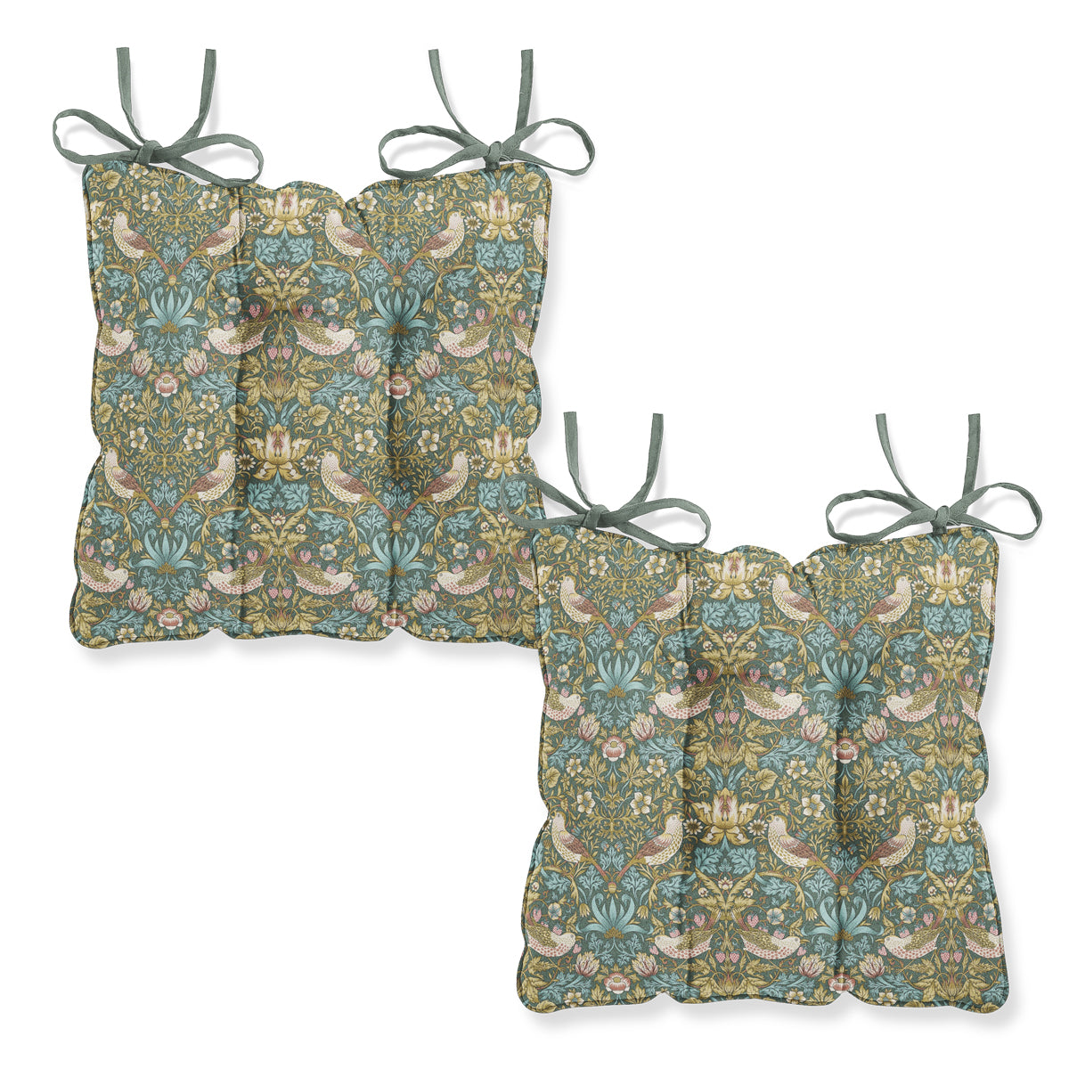 William Morris Strawberry Thief Teal Chair Seat Pad